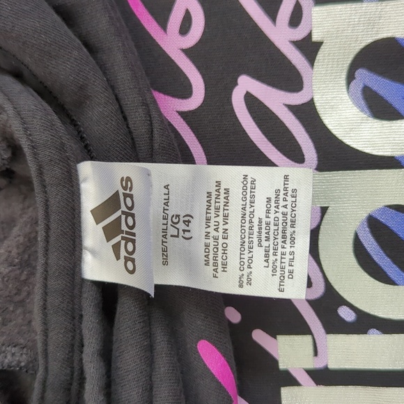 Adidas Black Hoodie, Girls Size L (14) - Picture 5 of 8